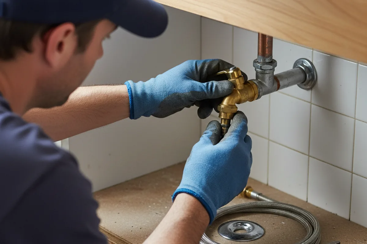 Shutoff valve and fitting work during Emergency Plumbing in Crumpler
